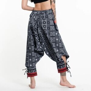 HAREM PANTS One Size Black Festival Gypsy Hippie Yoga Free Spirit‎